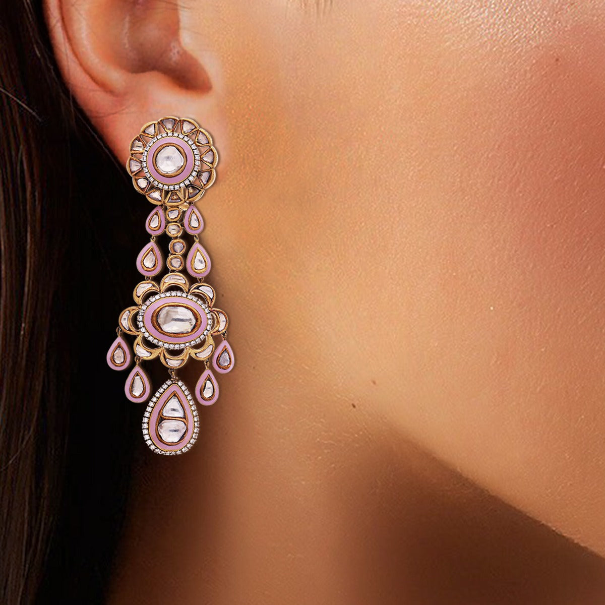 Princess Polki Winding Necklace Set