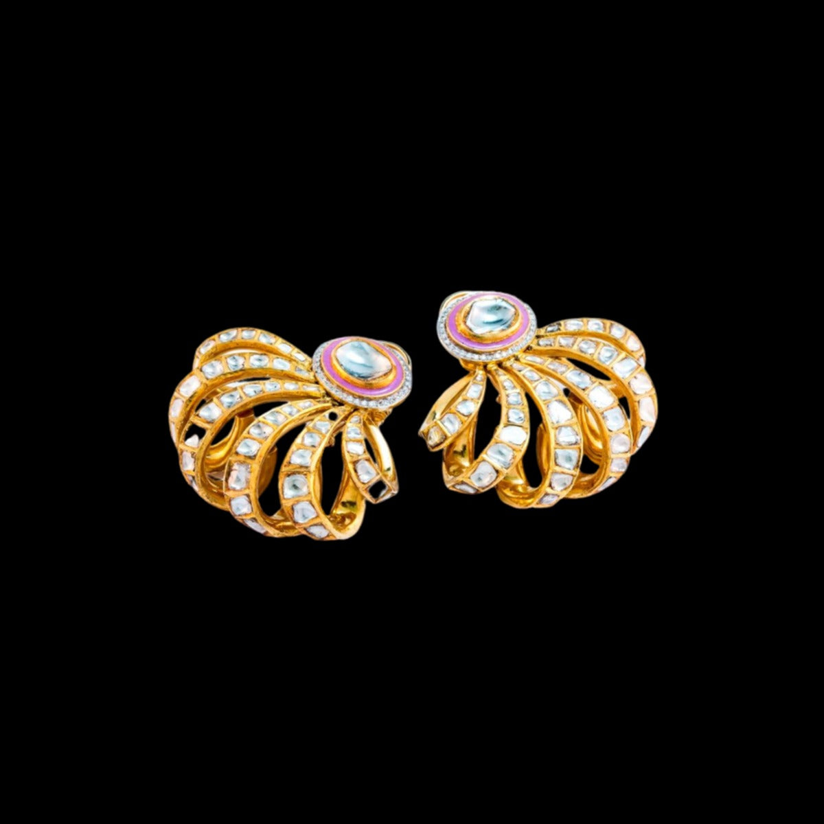Bubble Wrap Polki Earrings
