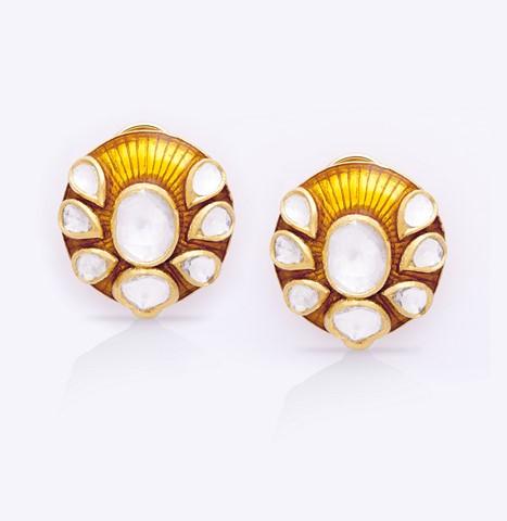 Top Etched Polki Earrings