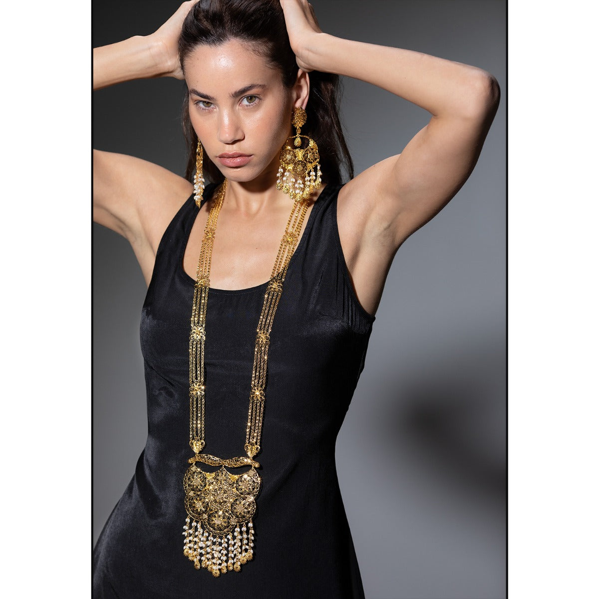 Flowery Flare Gold Necklace Set