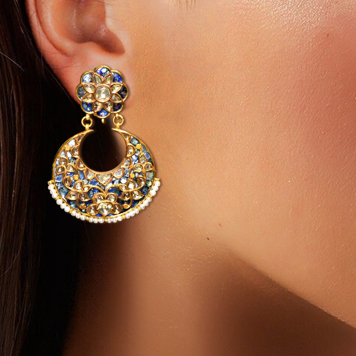 Moonshine Shimmer Polki Earrings