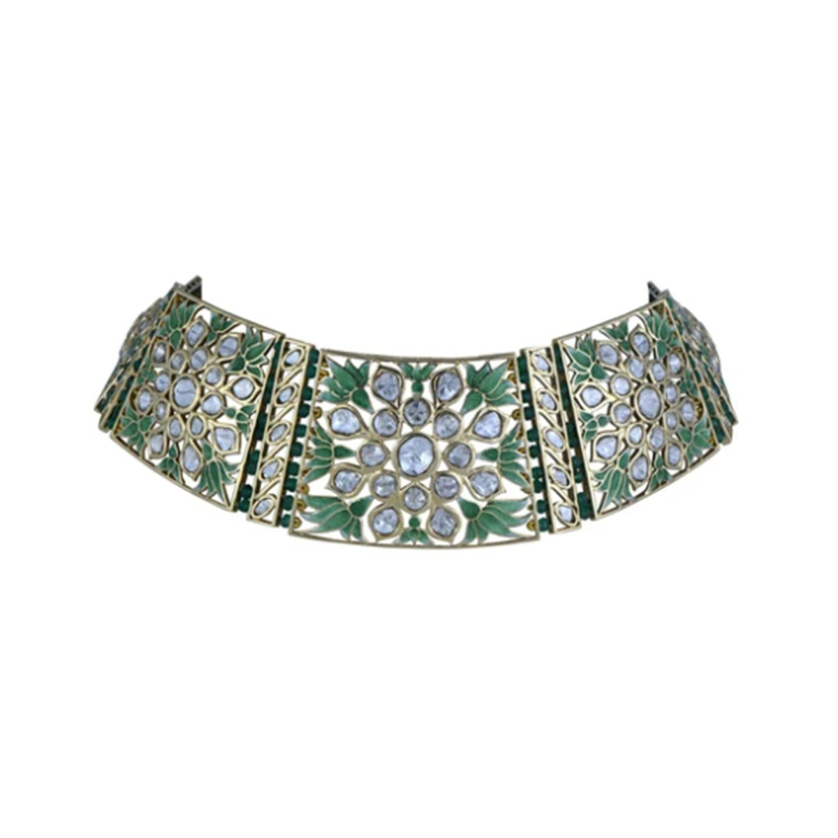 Green Lotus Polki Choker Set