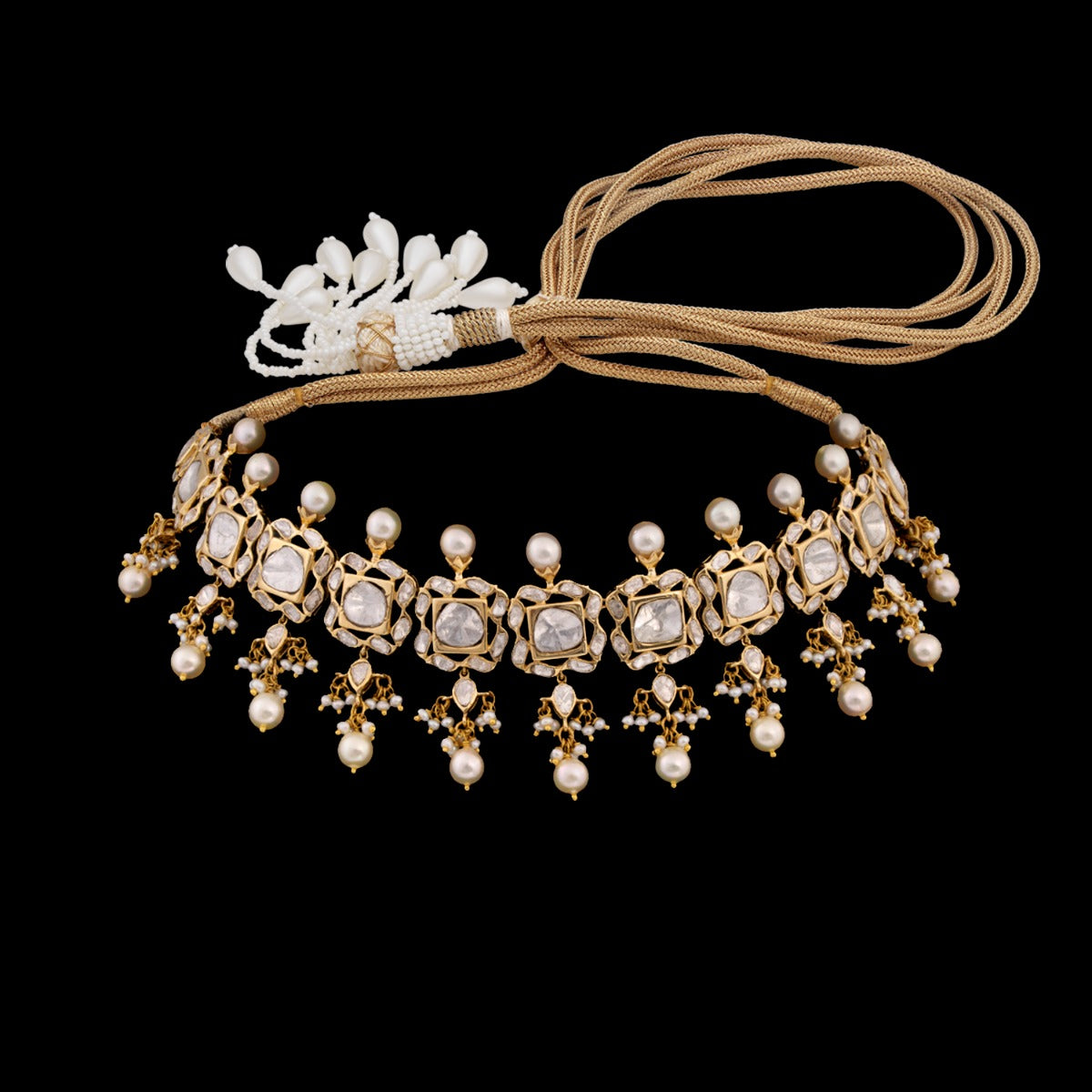 Crooked Square Polki Choker