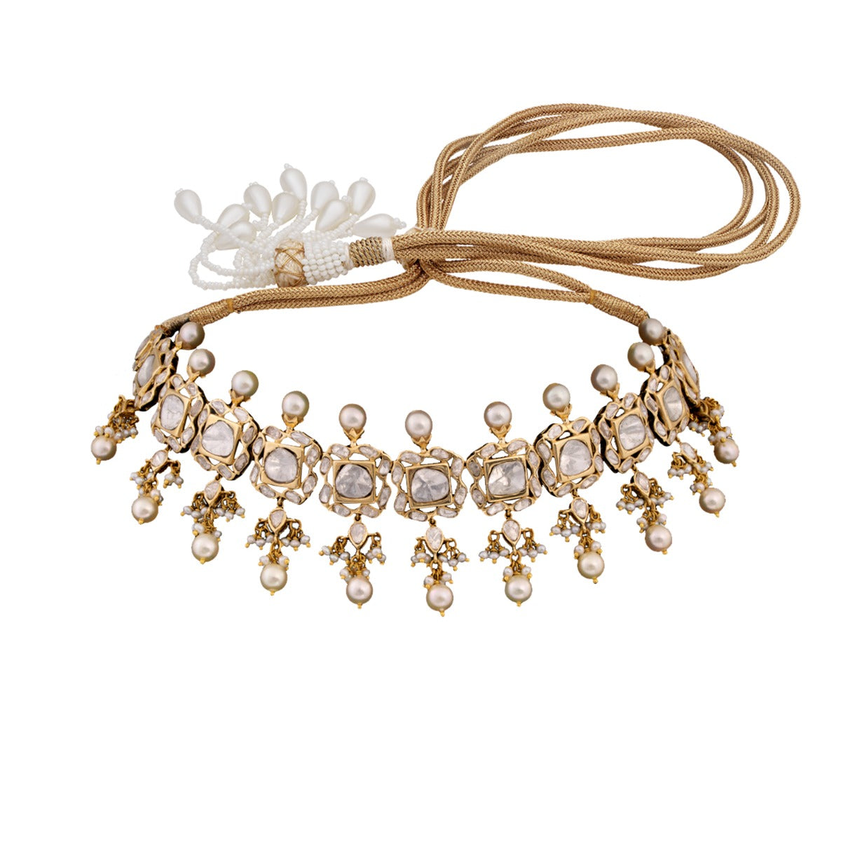 Crooked Square Polki Choker