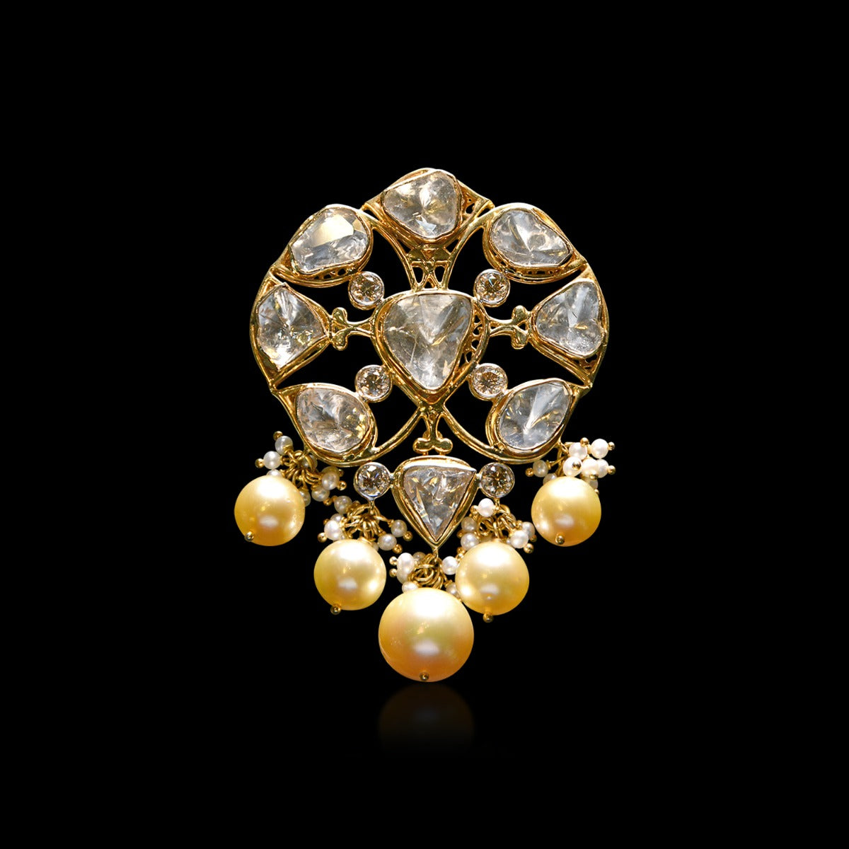 Pearls Polki Studded Pendant