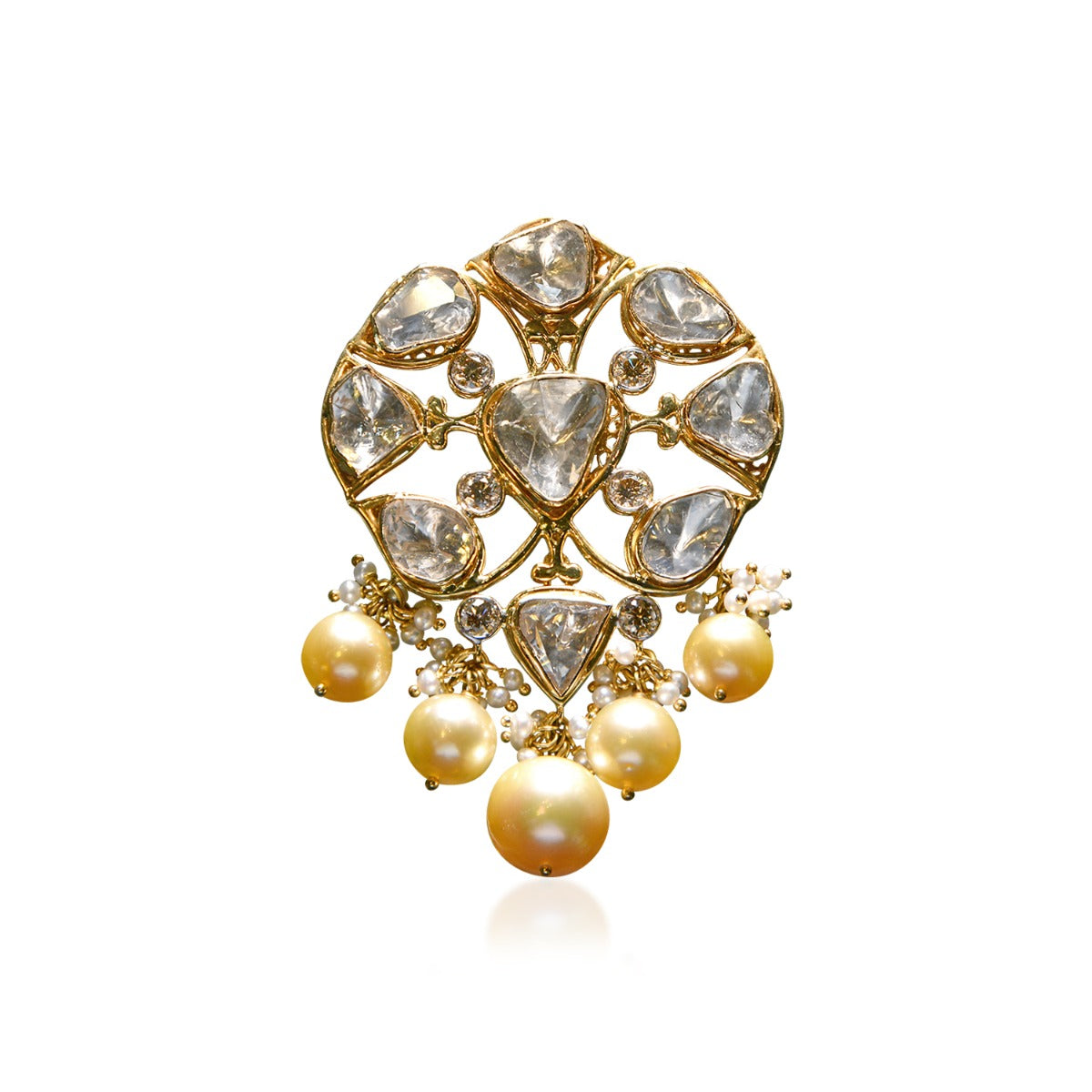 Pearls Polki Studded Pendant