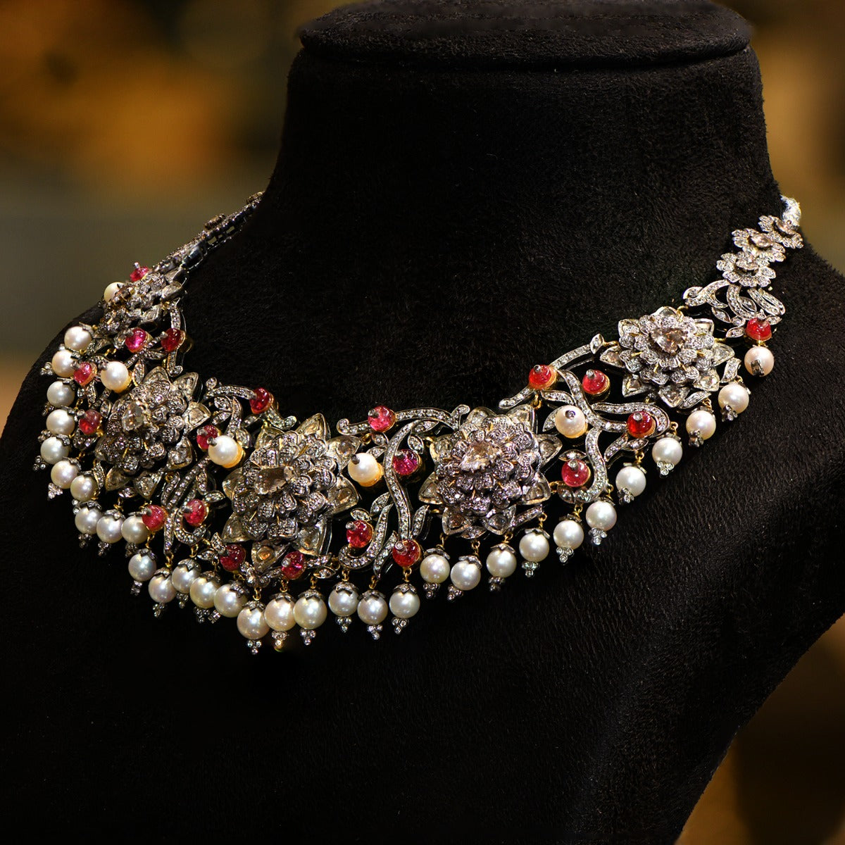 Ornate Bloom Polki Necklace