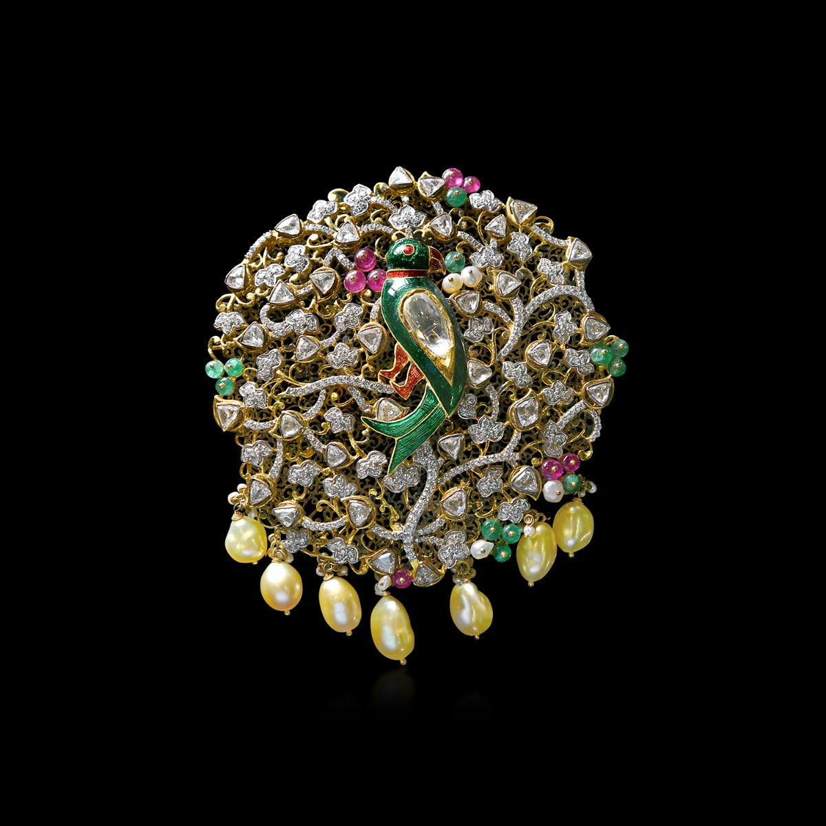 Woven Vibrant Polki Pendant