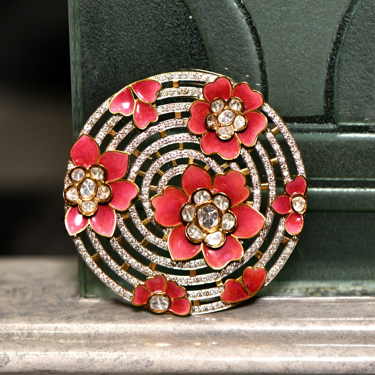 Morning Flowers Polki Pendant