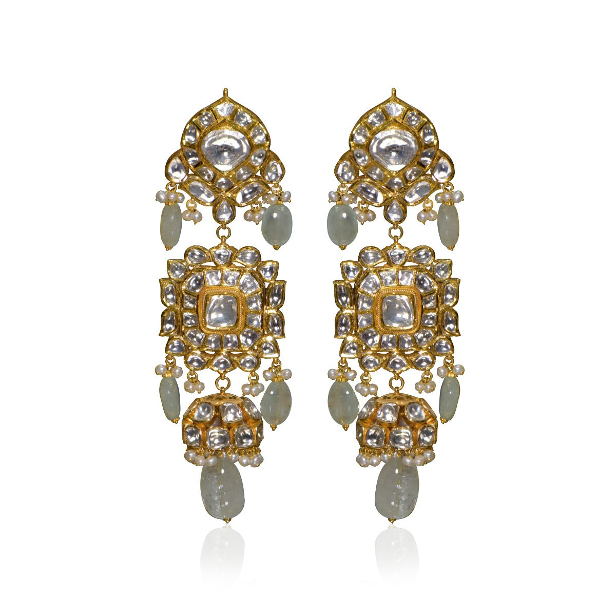 Queen Green Polki Necklace Set