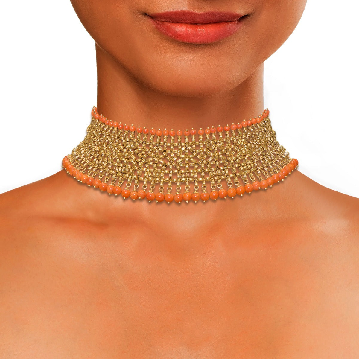 Saffron Dew Gold Choker