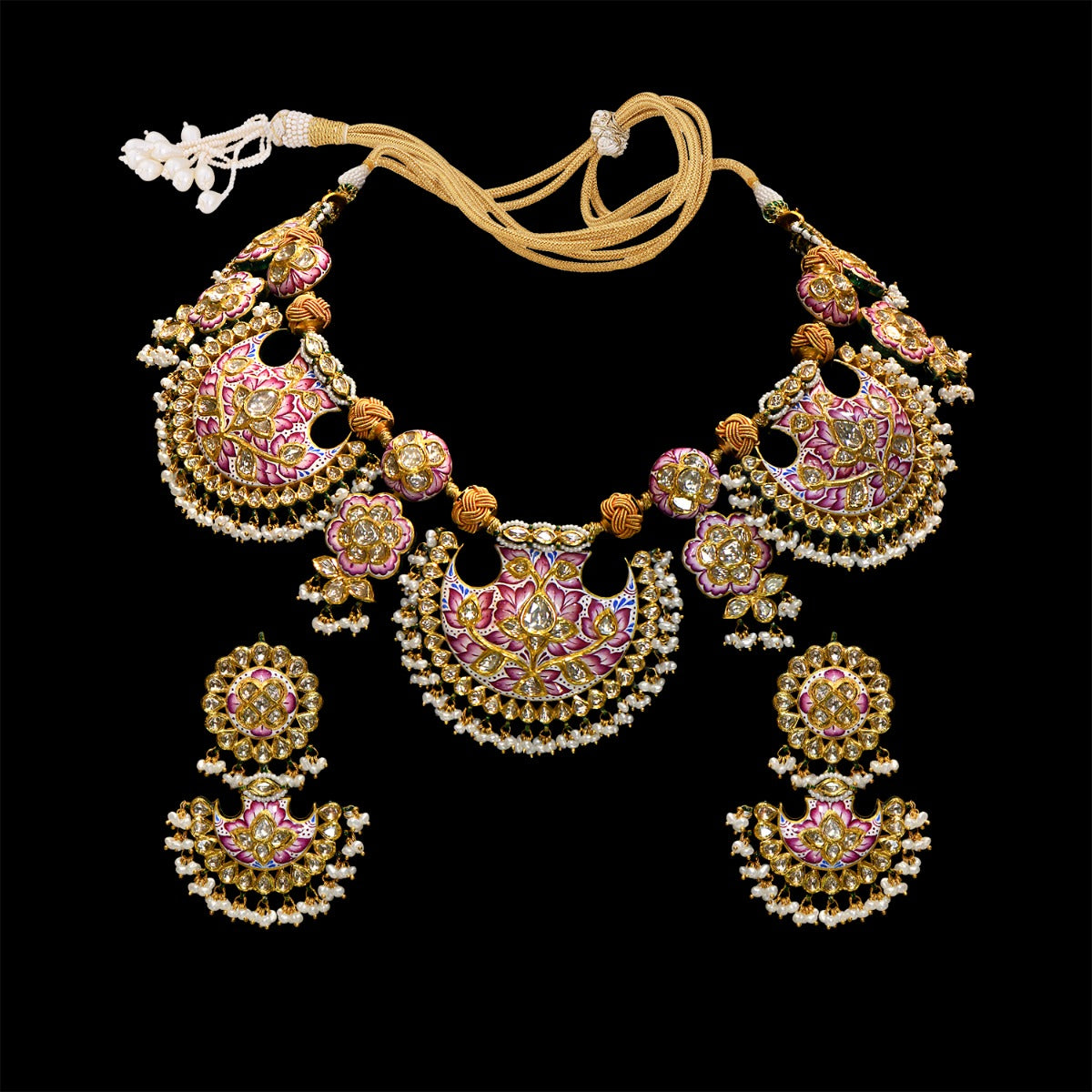 Gorgeous Paisley Polki Necklace Set
