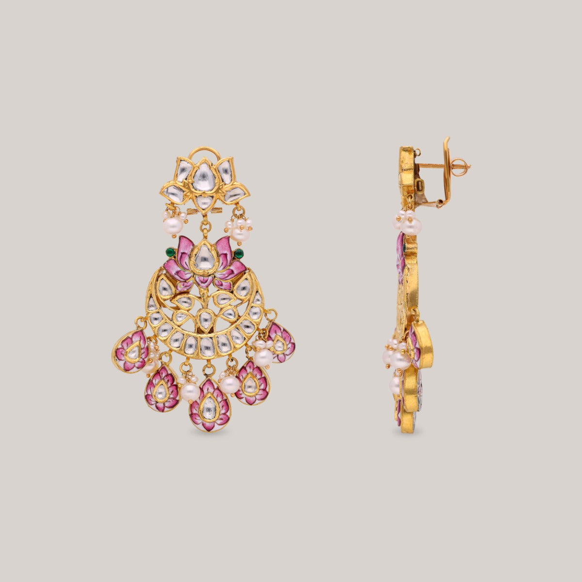 Golden Filigree Petals Polki Set