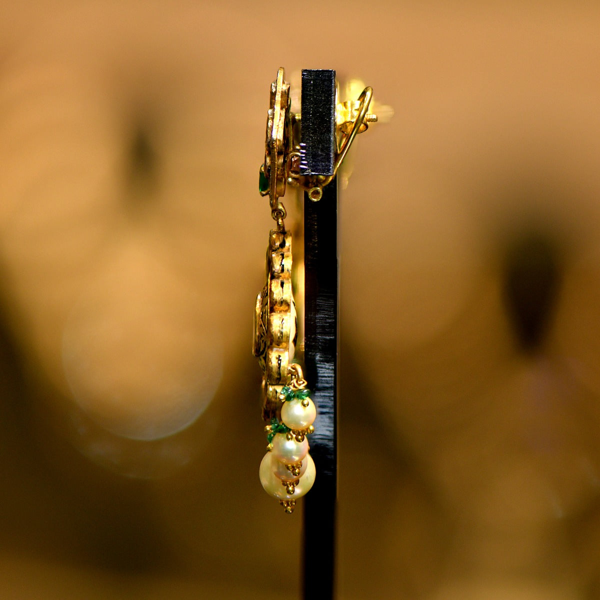Massive Droplet Polki Necklace Set Yellow Gold