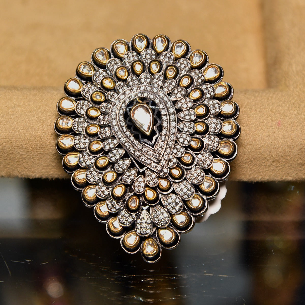 Inverted Dew Drop Polki Pendant