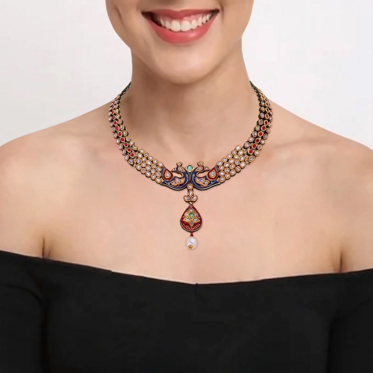 Ahalya Polki Necklace Set