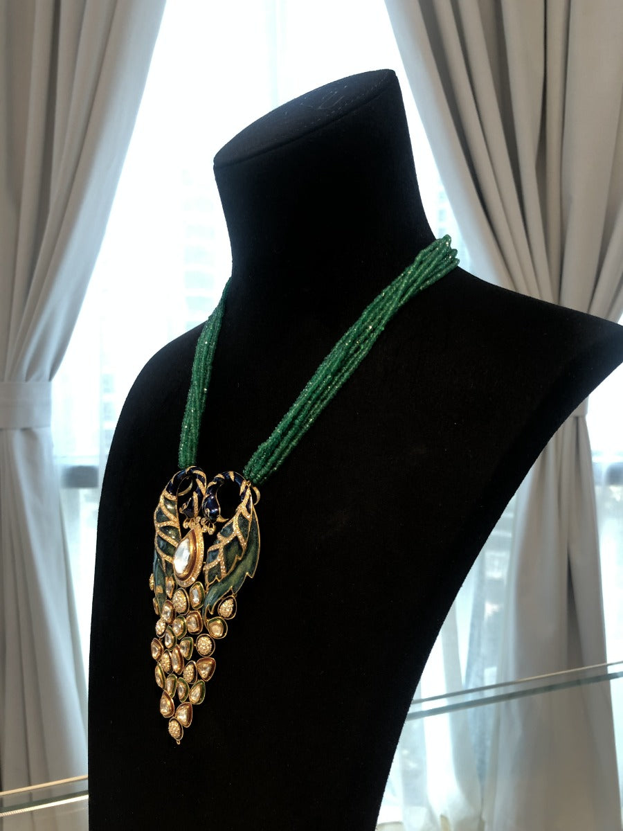 Green Gondola Grand Polki Necklace