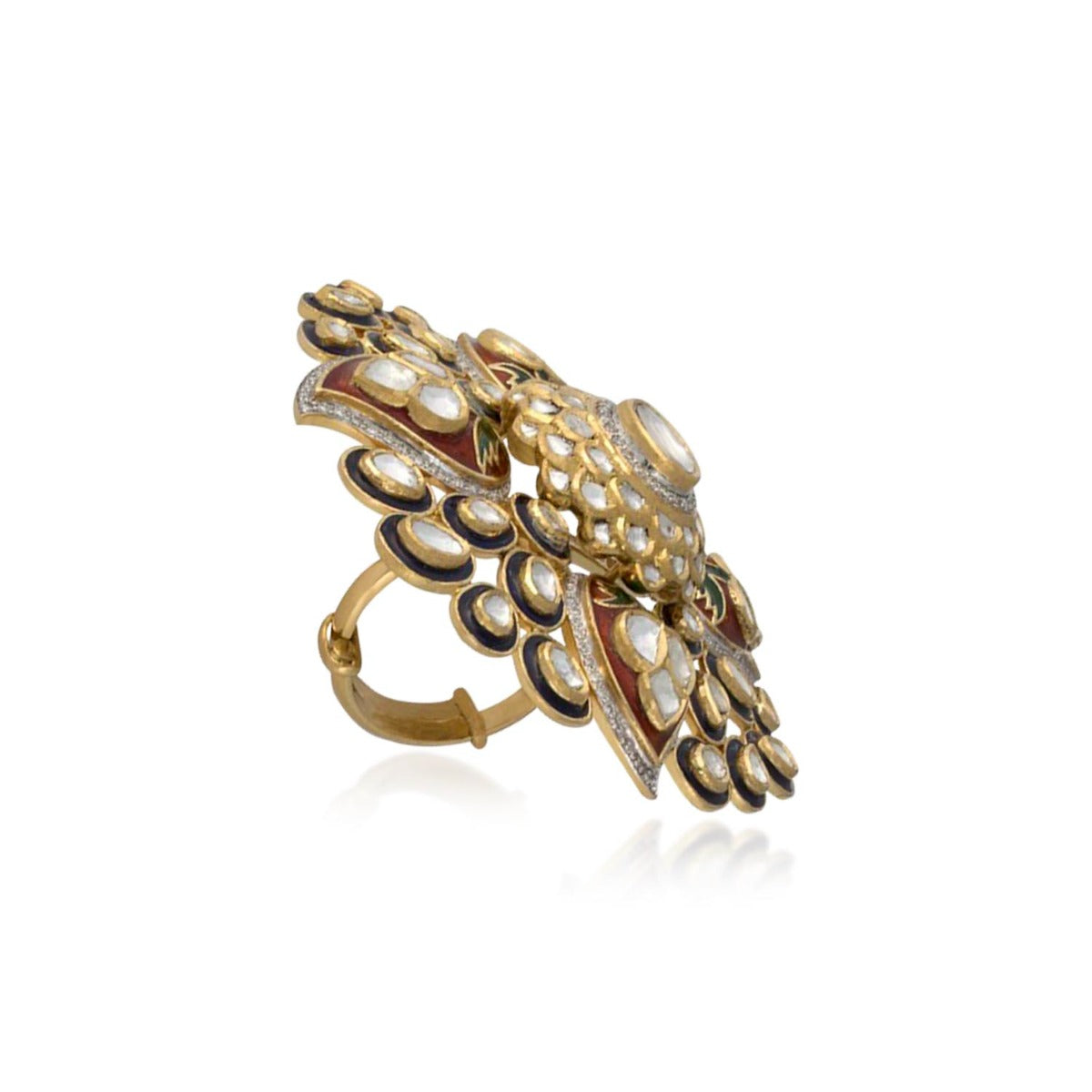 Open Floral Polki Ring