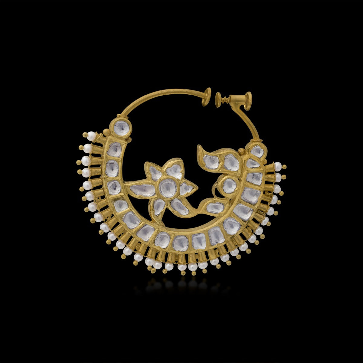Flora Polki Nose Pin