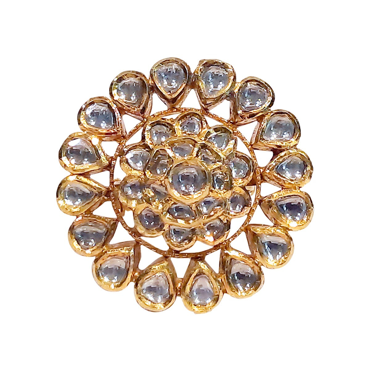 Graceful Floral Polki Ring