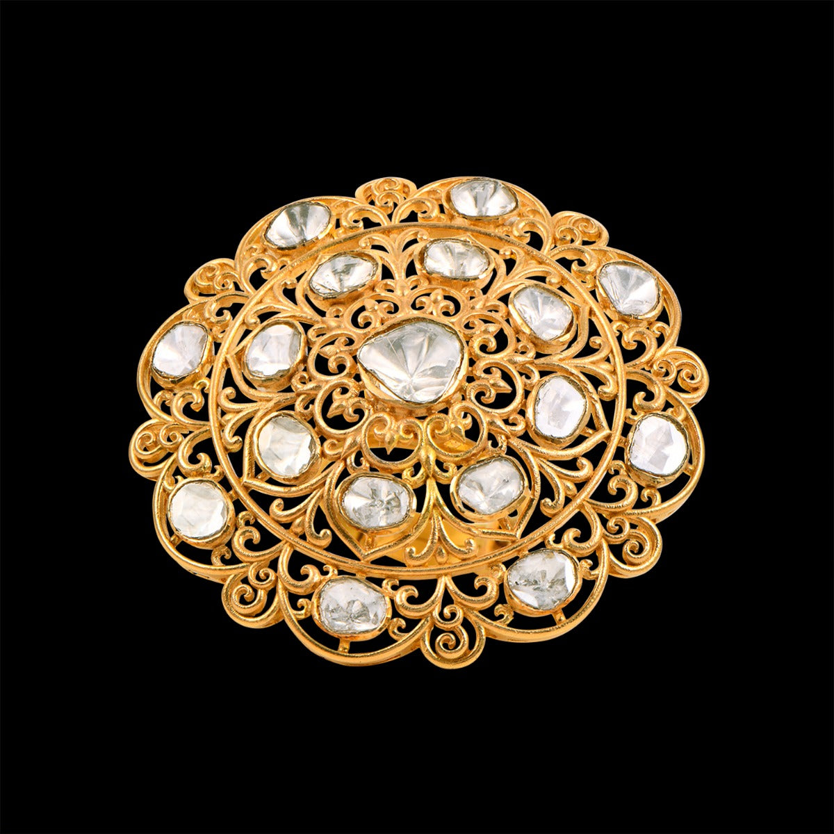Malina Curve Polki Ring