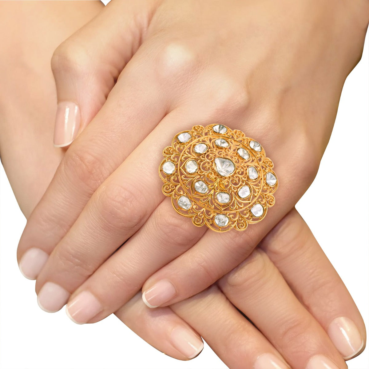 Malina Curve Polki Ring