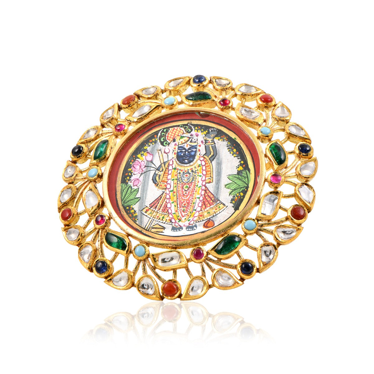 Shreeji Shrinathji Polki Ring