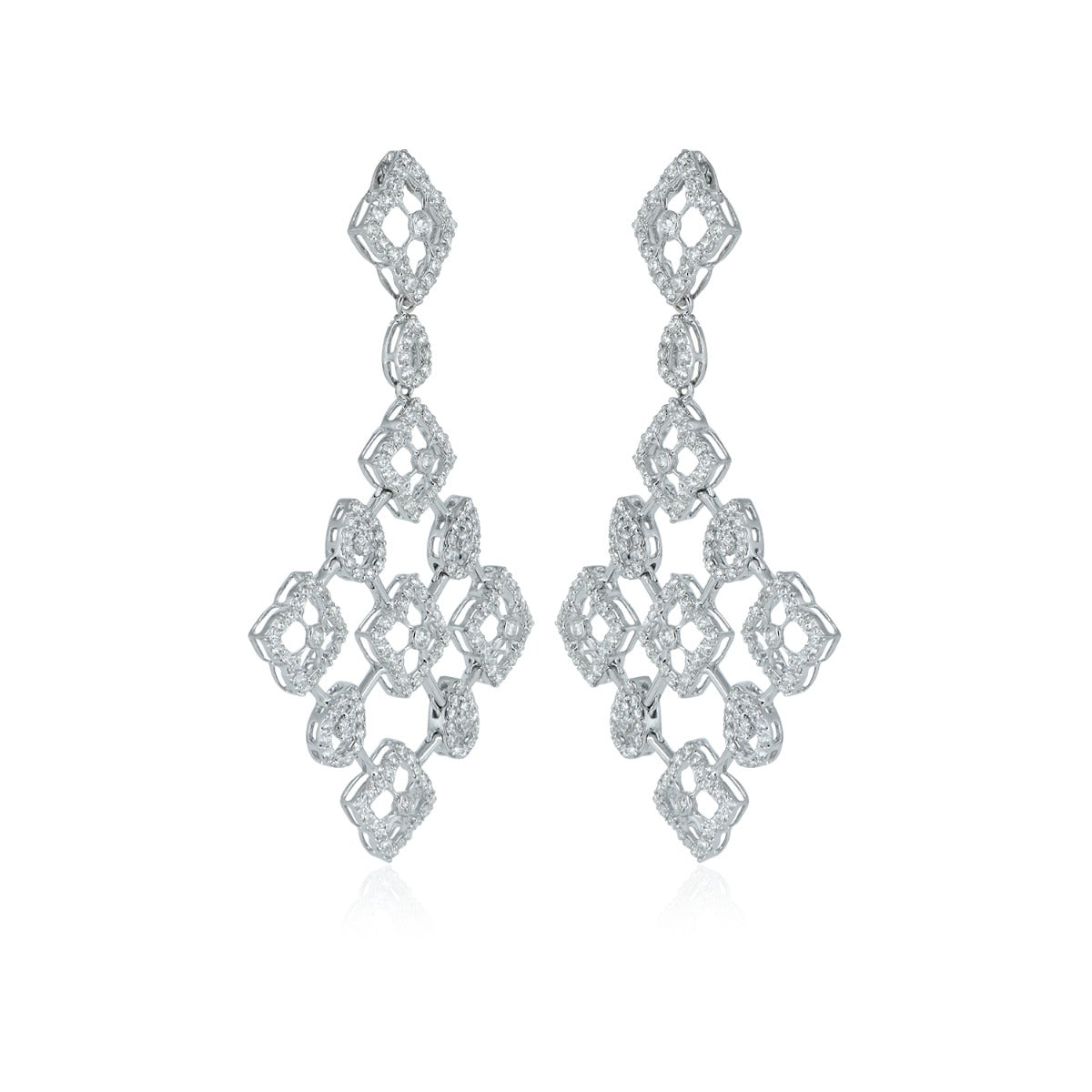 Floral Mesh Diamond Earrings