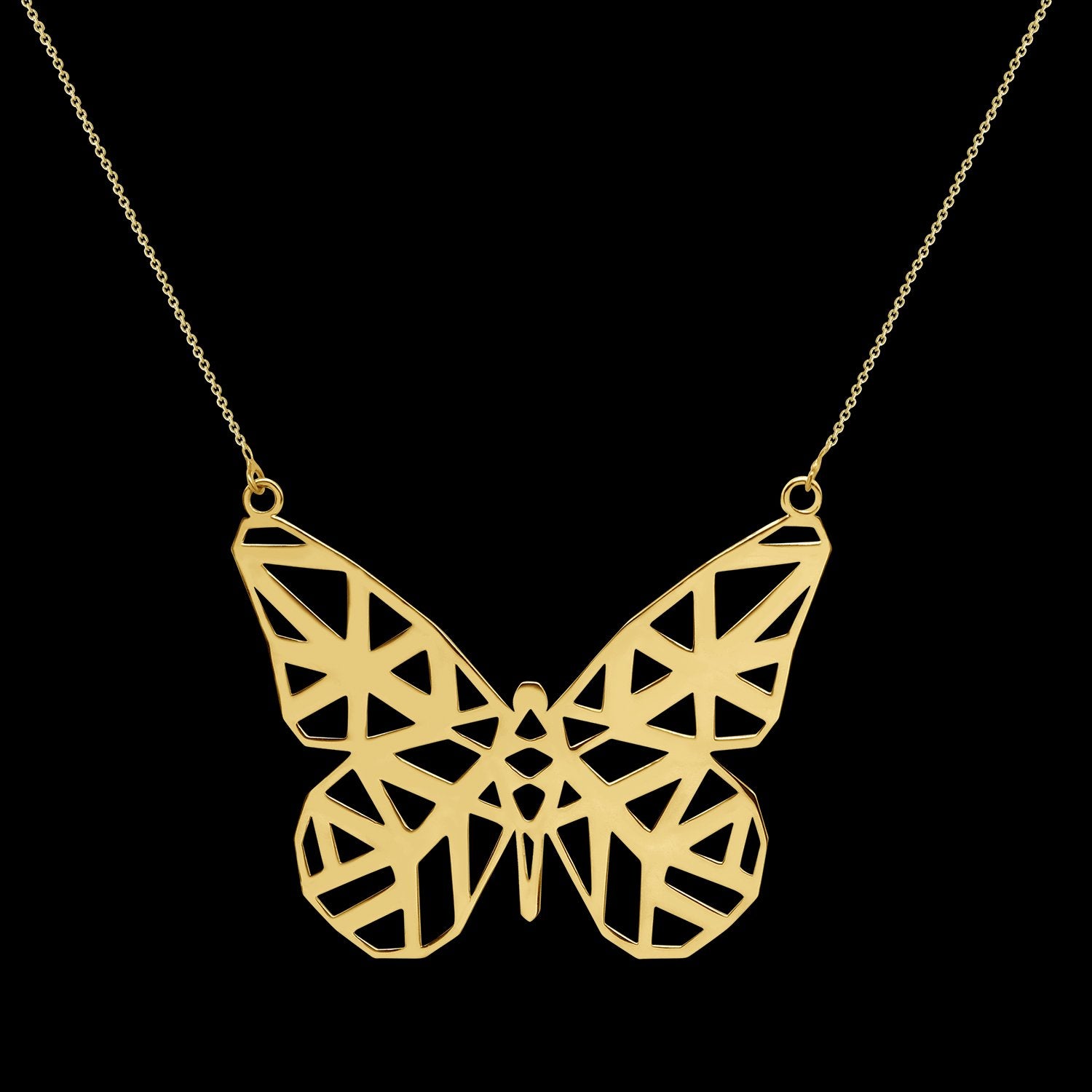 Golden Winged Butterfly Necklace