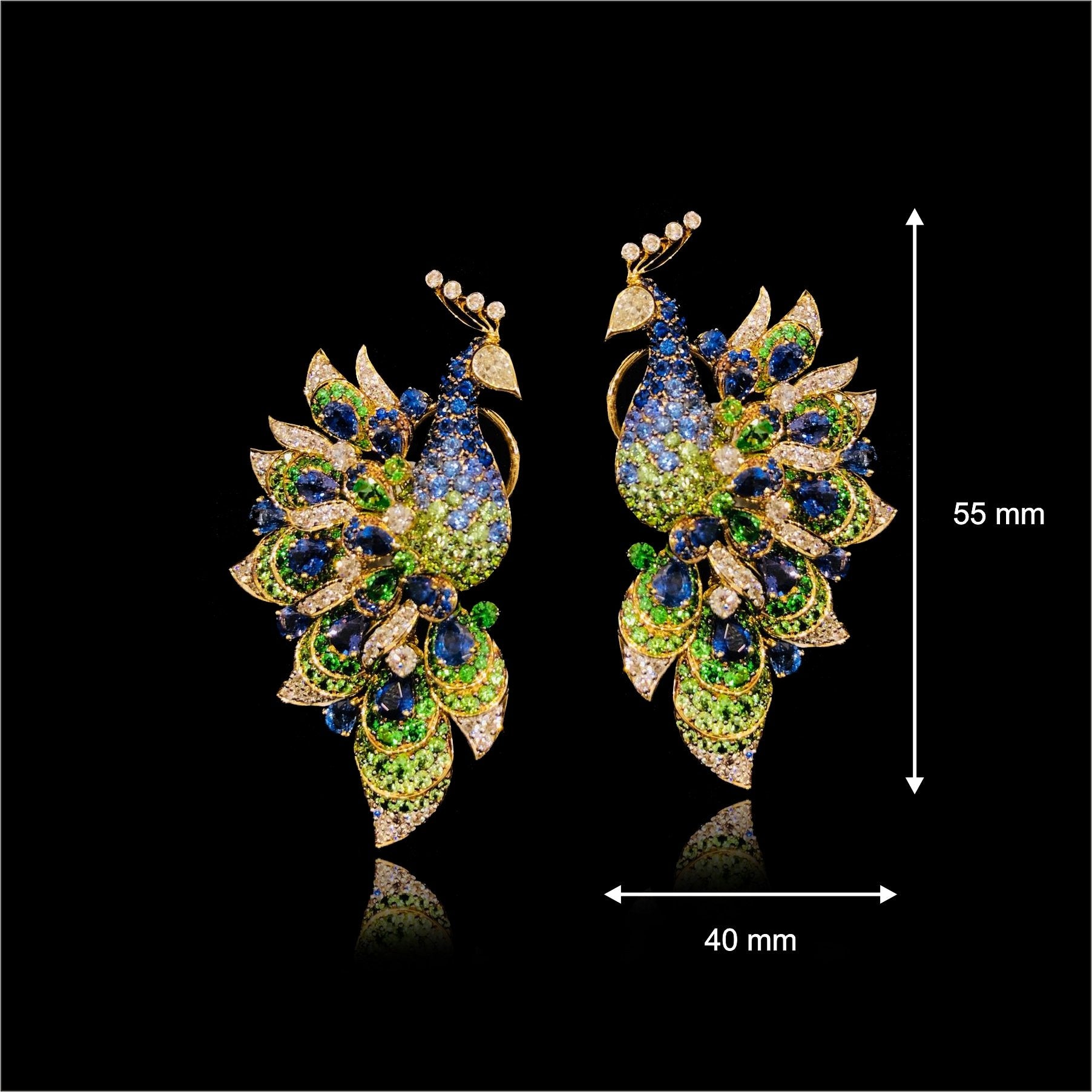 Bella Peacock Diamond Earrings