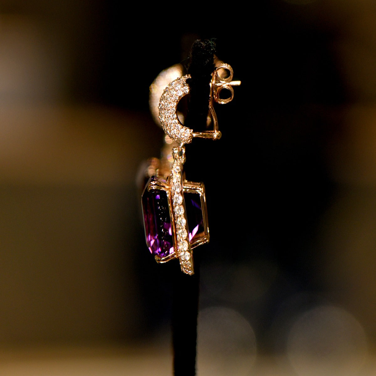 Purple Haze Diamond Earrings