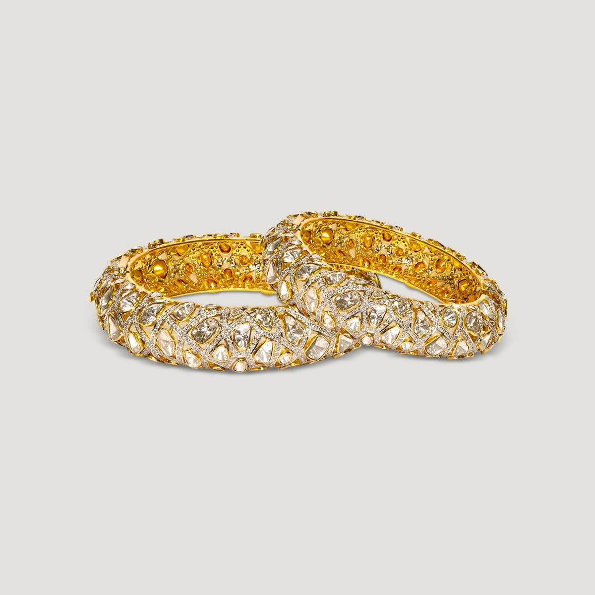 Polki Fiery Bangle Set