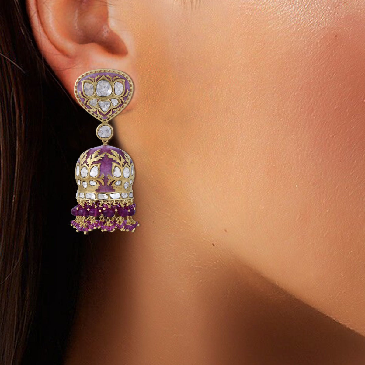Ethnic Drop Polki Jhumka