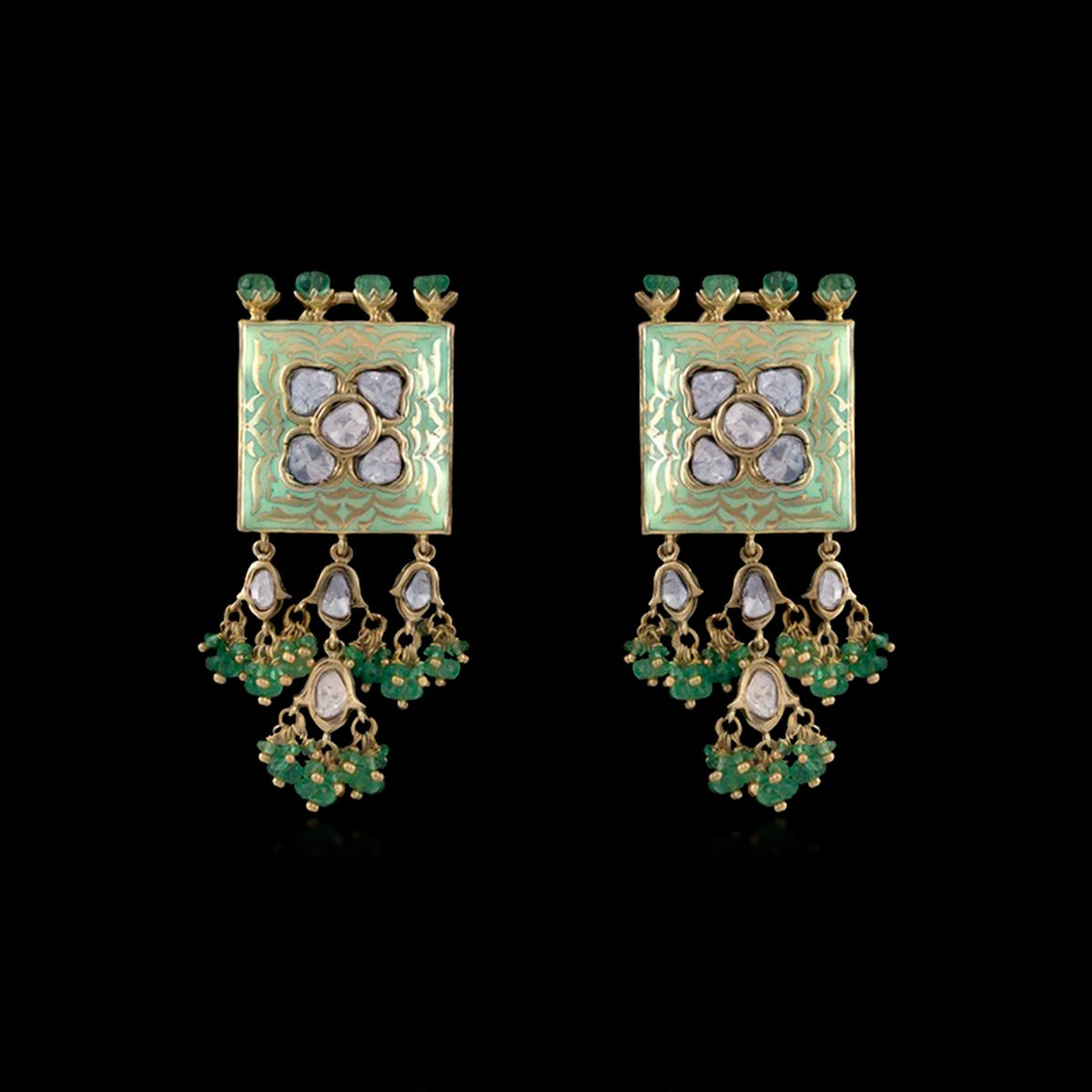 Bella Classy Gemstone Polki Earrings