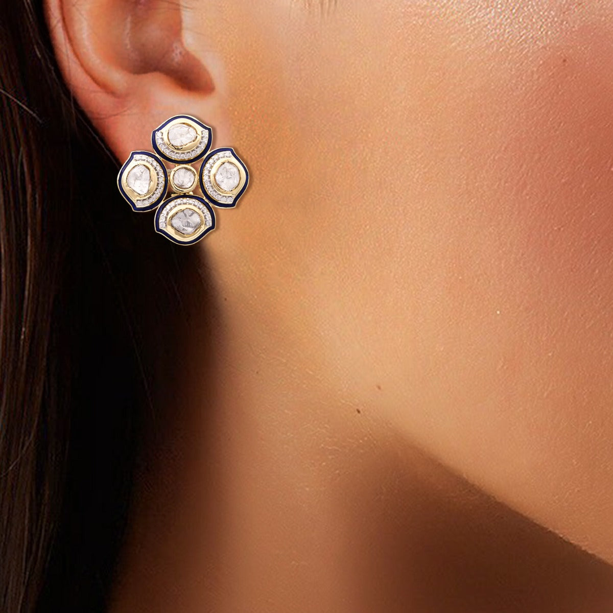 Four Wall Polki Earrings
