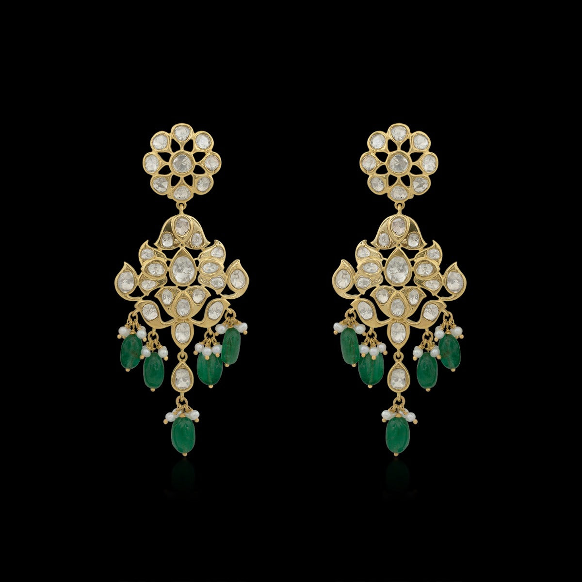 Green Fenced Polki Choker Set