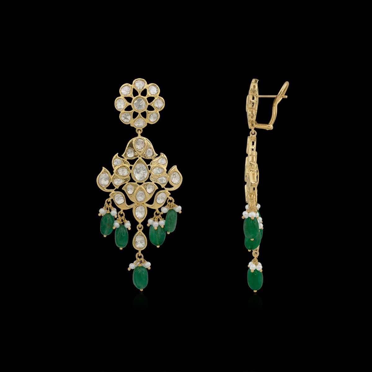 Green Fenced Polki Choker Set