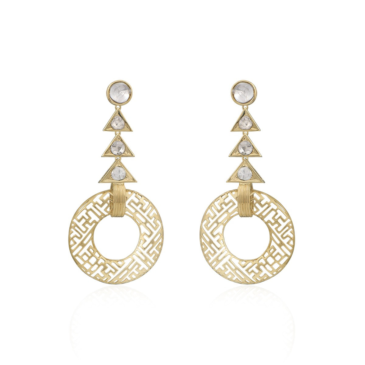 Pine Cone Tree Polki Earrings