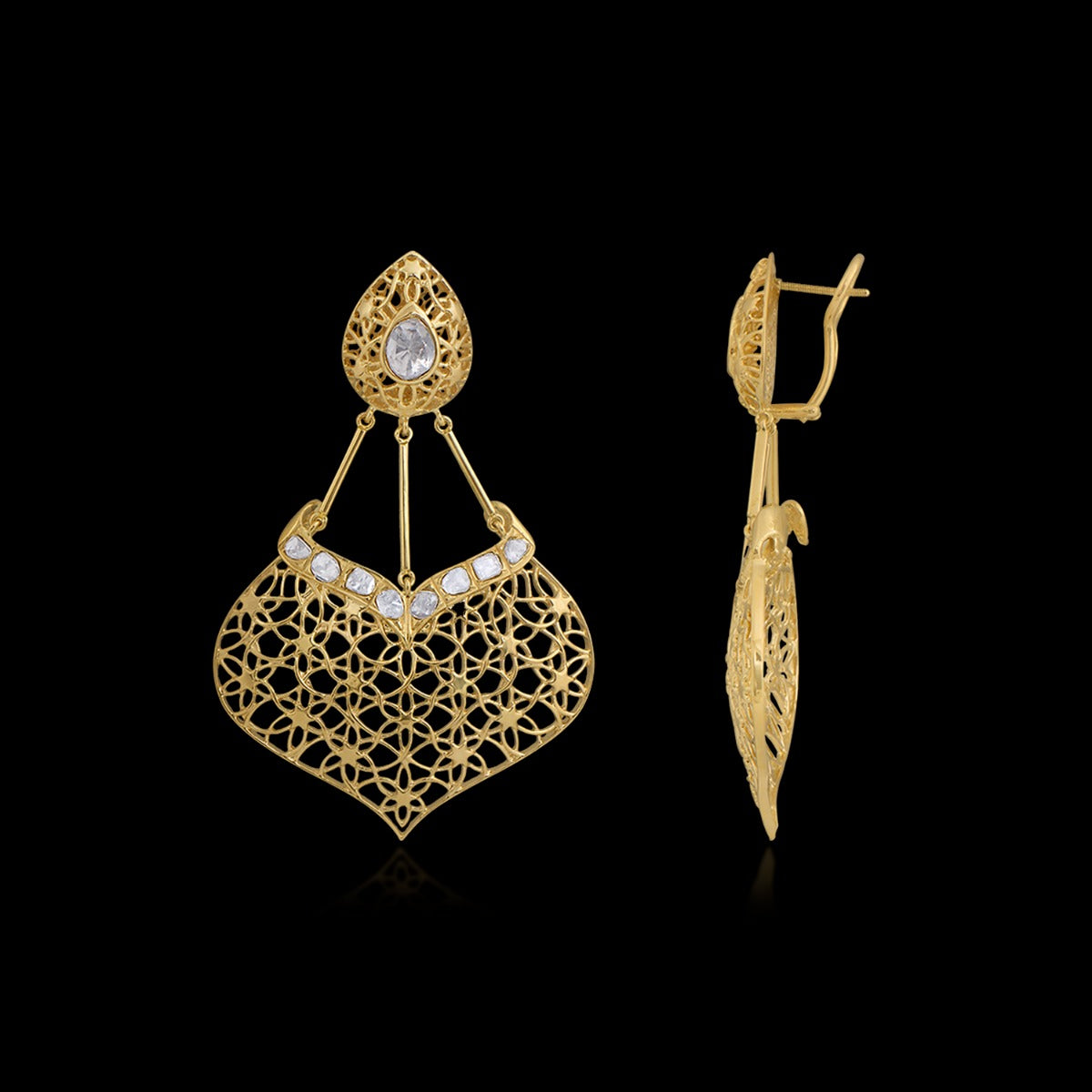 Mesh Polki Earrings