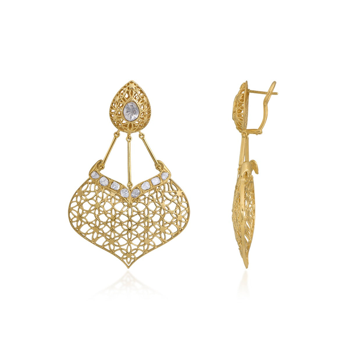 Mesh Polki Earrings
