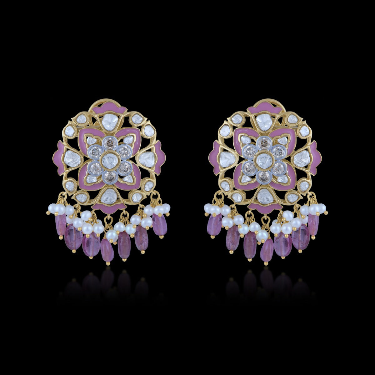 Amer Fountain Polki Drop Earrings