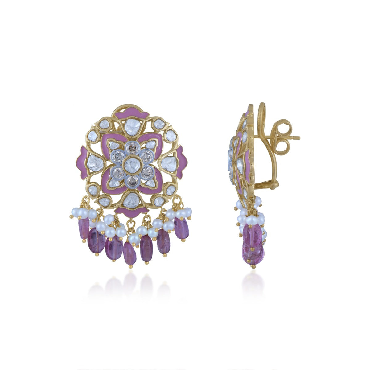 Amer Fountain Polki Drop Earrings