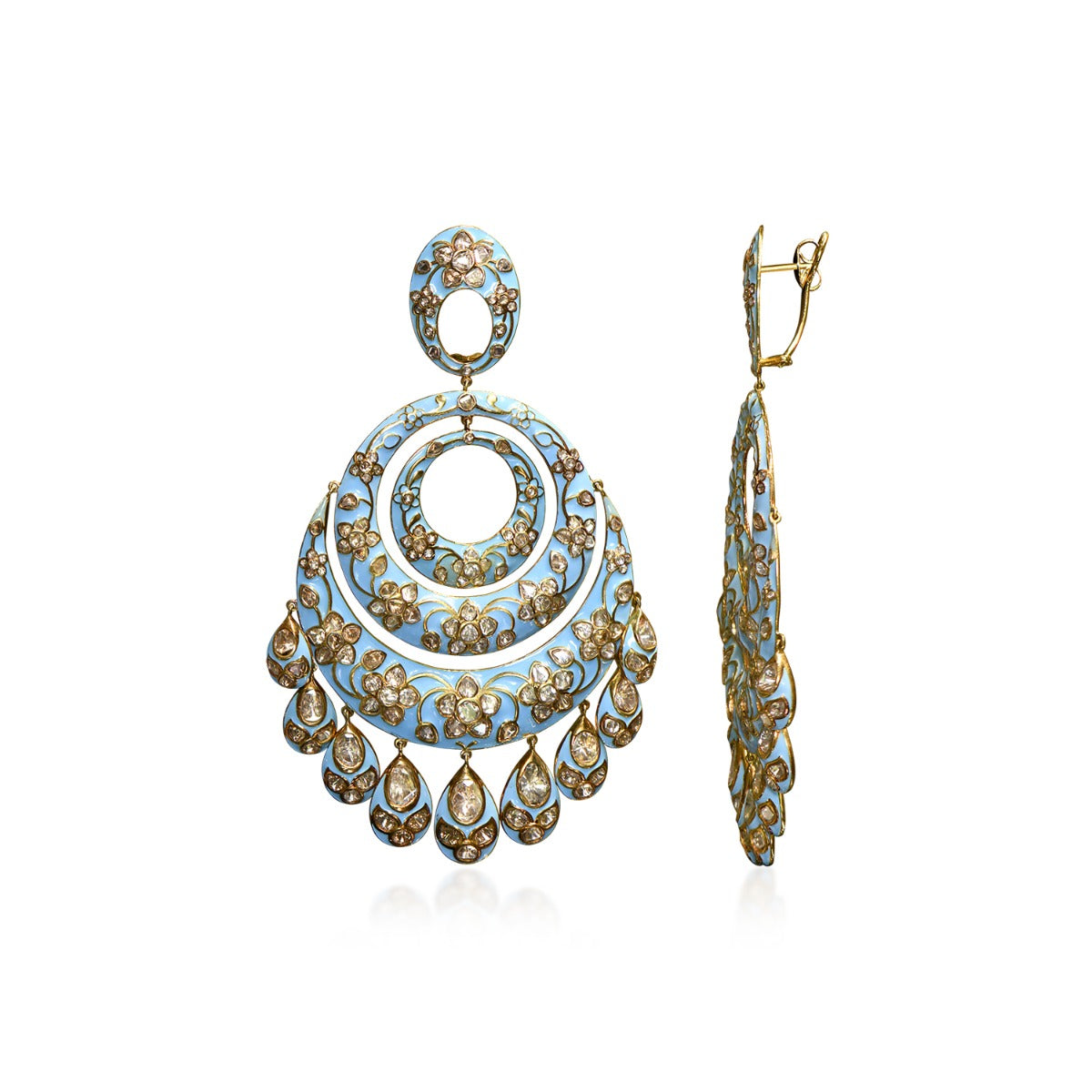 Blue Space Polki Chandbali