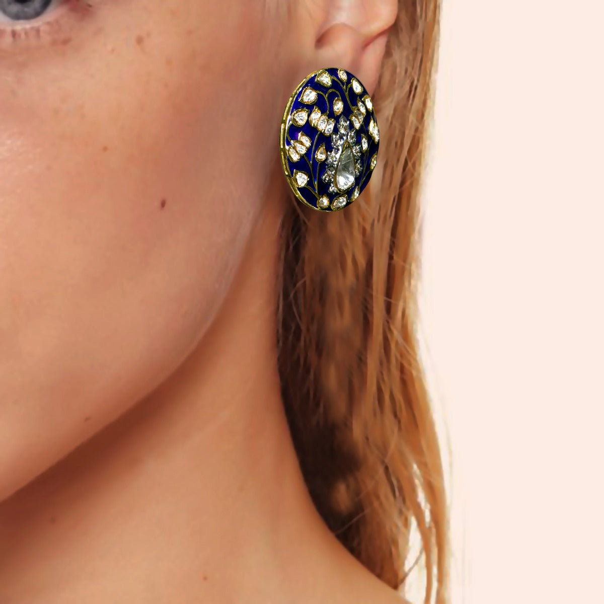 Blue Flakes Polki Choker Set