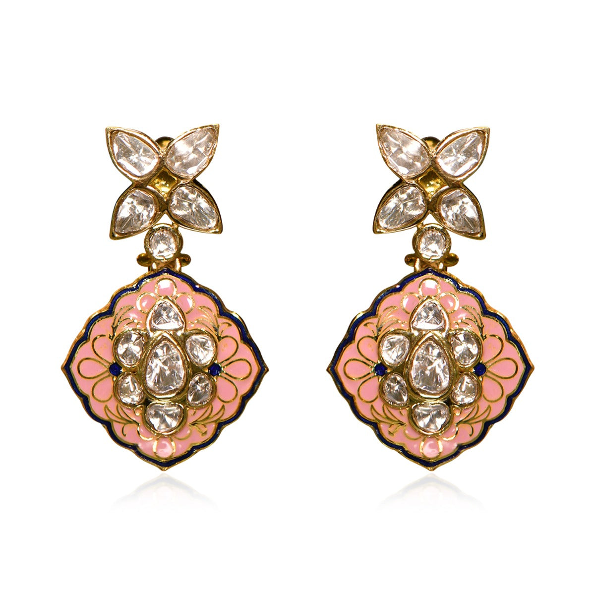 Trifecta Polki Enamel Necklace Set
