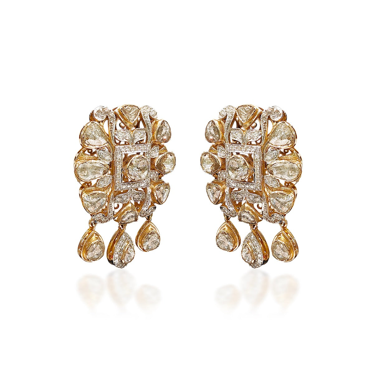 Dewdrops Mesh Polki Earrings
