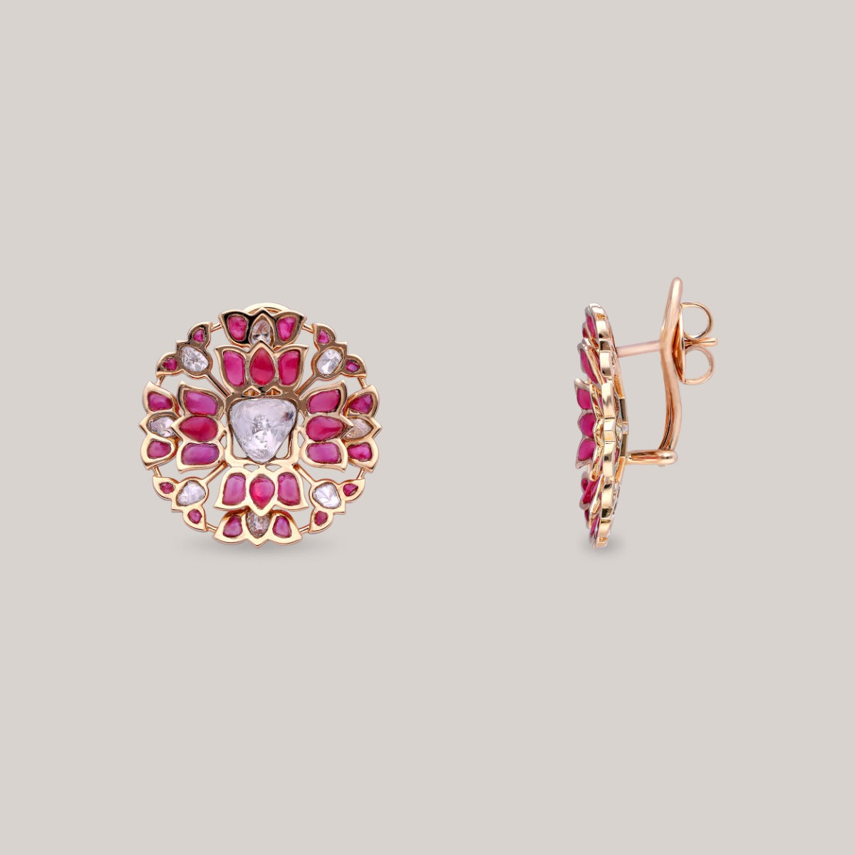 Lotus Polki Earrings