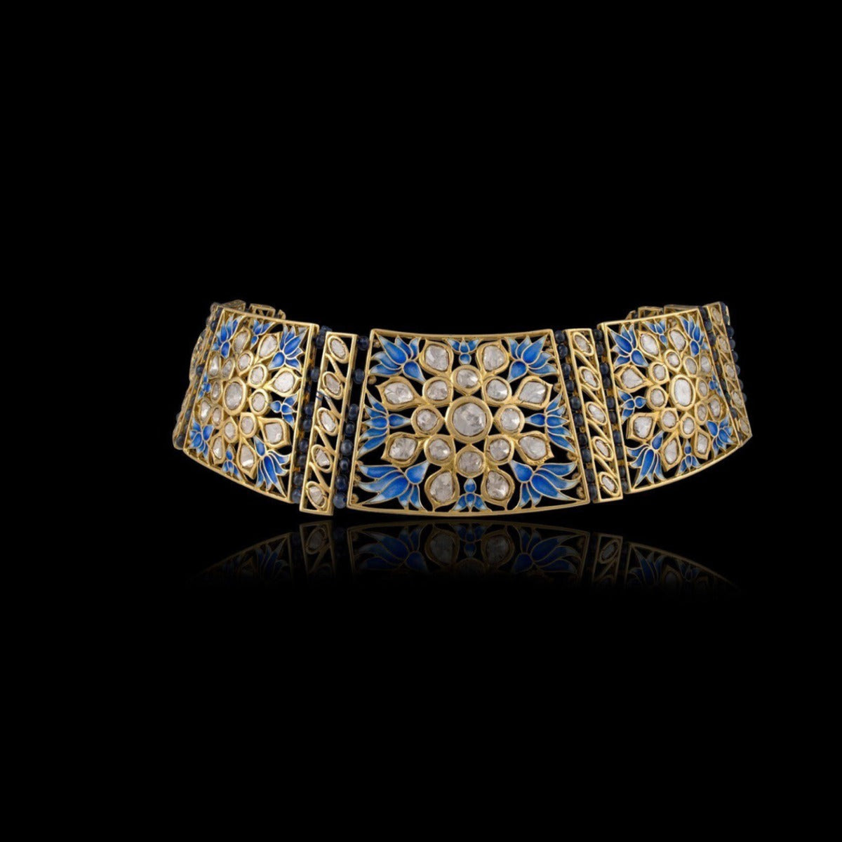 Blue Flakes Polki Choker