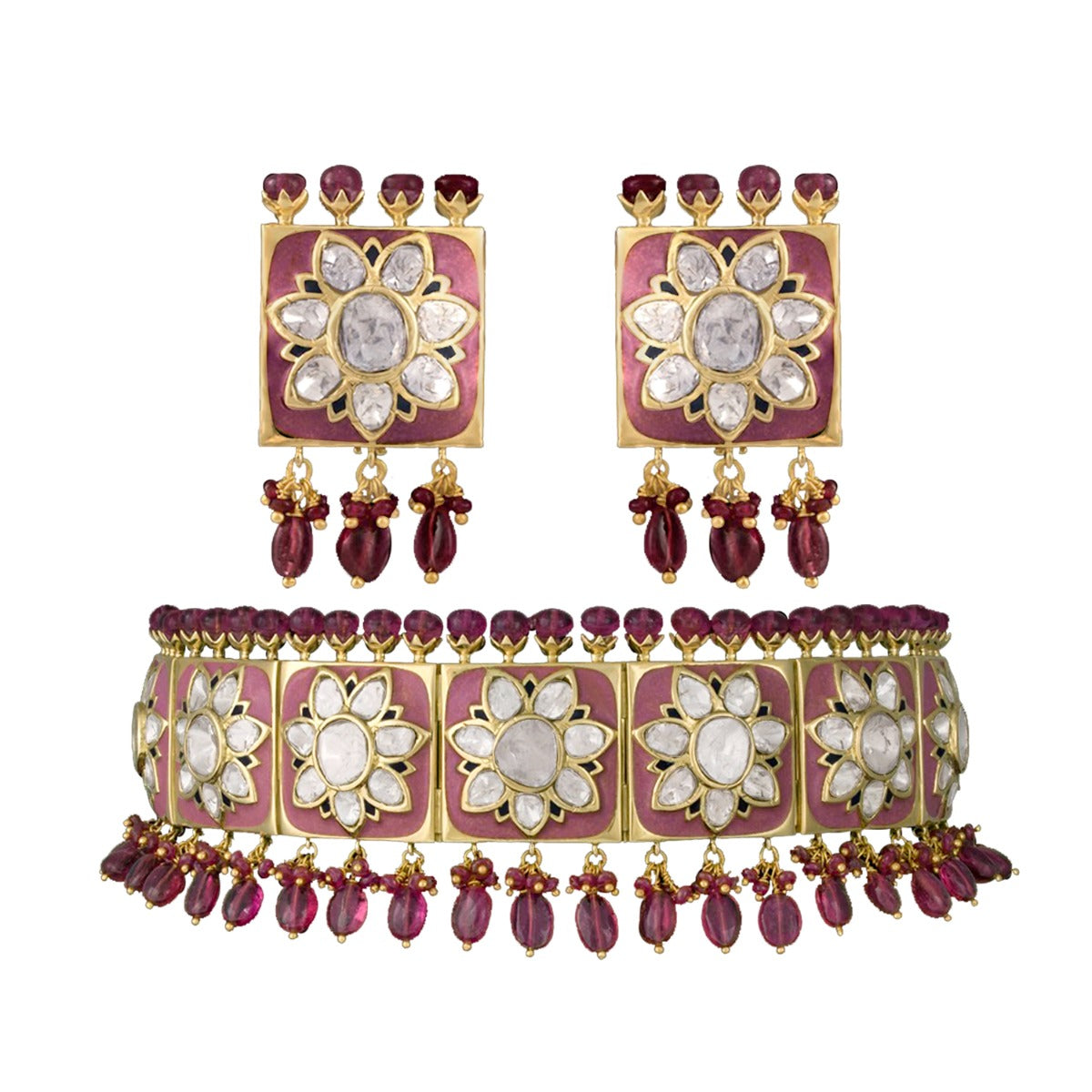 Tribal Vibrance Stone Polki Choker Set