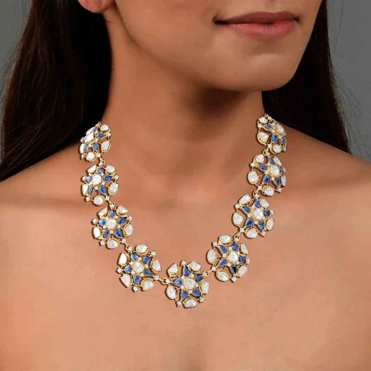 Floral Island Polki Necklace